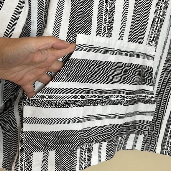 Spirit Jersey Baja White Black Striped Long Sleeve Cotton Hoodie Men's Large - Picture 3 of 5